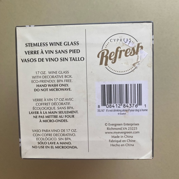 NIB stemless wine glass “IT’S not drinking alone if your dog is home” - Picture 8 of 8